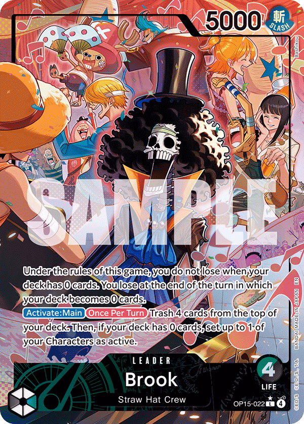 Brook (Alternate Art) One Piece card (OP15-022, Adventure on Kami's Island)