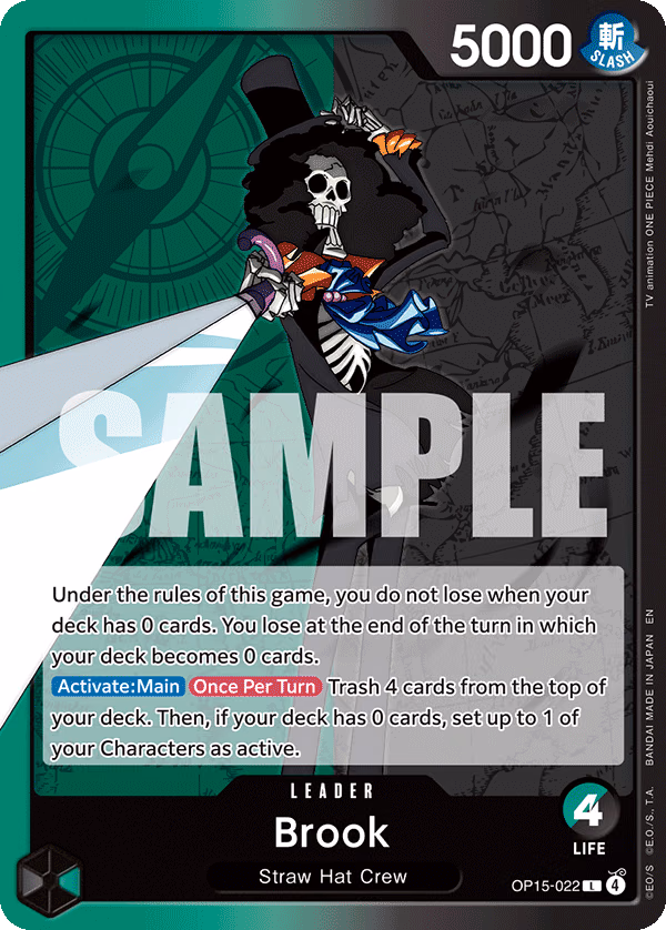 Brook One Piece card (OP15-022, Adventure on Kami's Island)