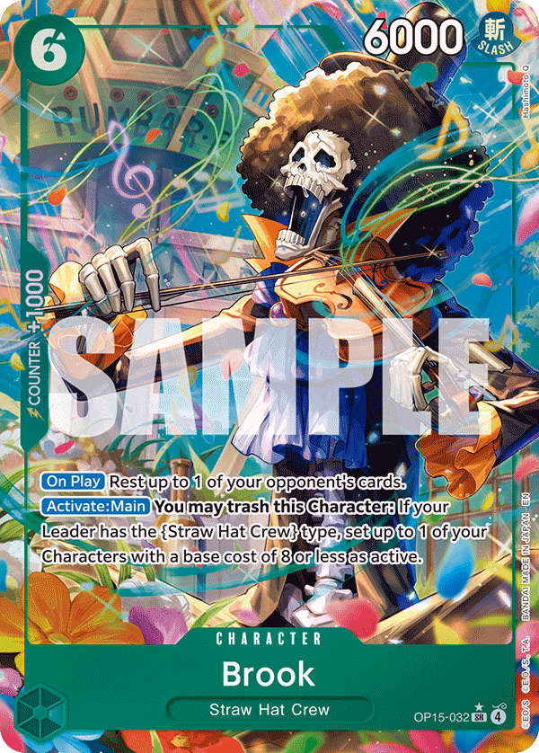 Brook (Alternate Art) One Piece card (OP15-032, Adventure on Kami's Island)