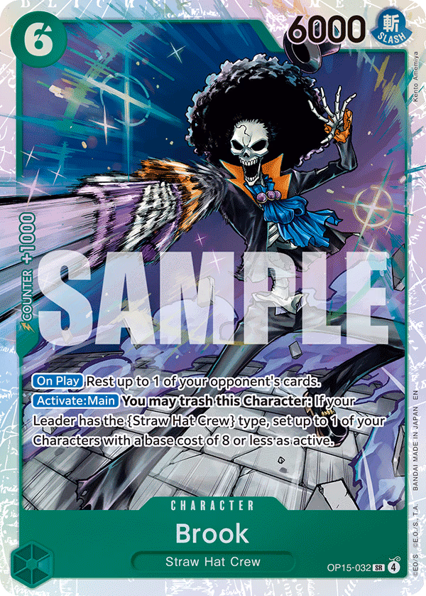 Brook One Piece card (OP15-032, Adventure on Kami's Island)