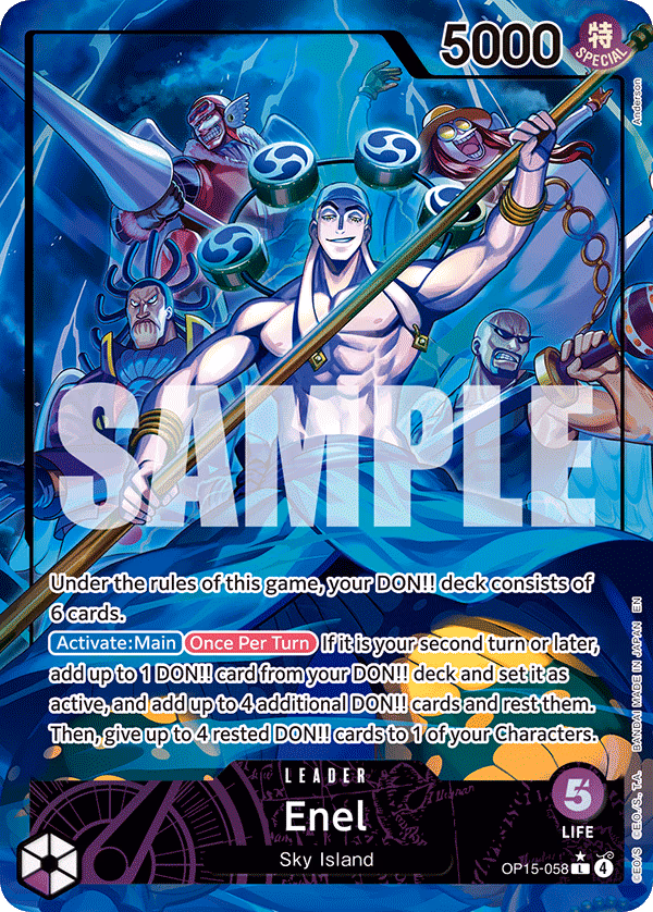 Enel (Alternate Art) One Piece card (OP15-058, Adventure on Kami's Island)