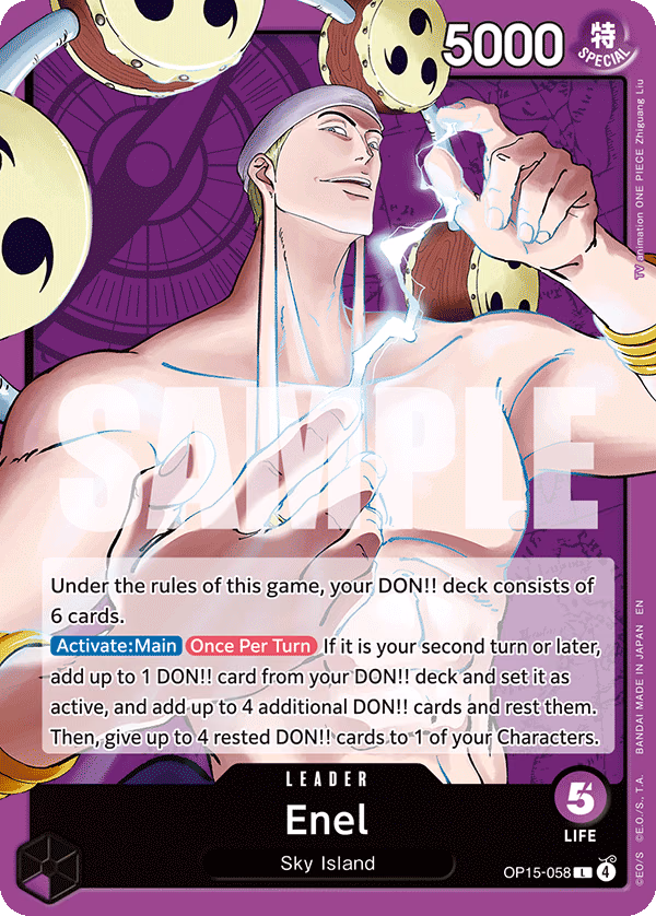 Enel One Piece card (OP15-058, Adventure on Kami's Island)