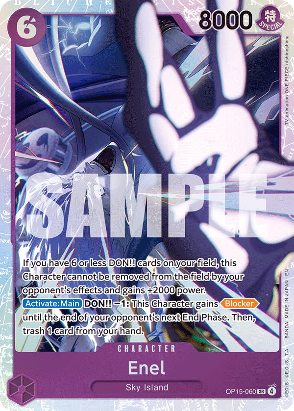 Enel One Piece card (OP15-060, Adventure on Kami's Island)