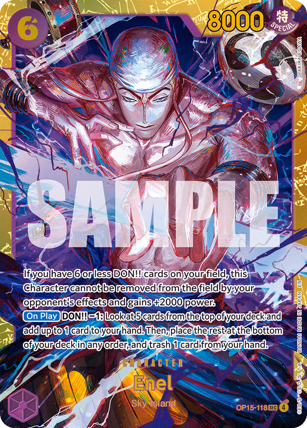 Enel One Piece card (OP15-118, Adventure on Kami's Island)