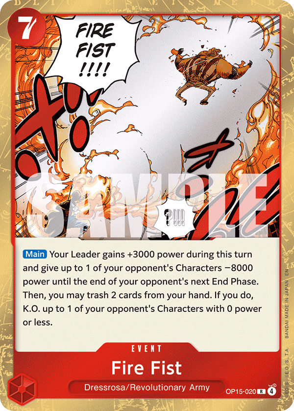 Fire Fist One Piece card (OP15-020, Adventure on Kami's Island)