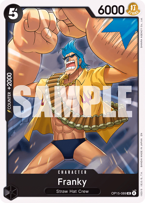 Franky One Piece card (OP15-089, Adventure on Kami's Island)