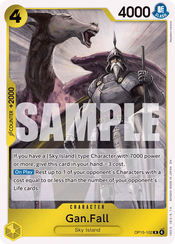 Gan.Fall One Piece card (OP15-102, Adventure on Kami's Island)