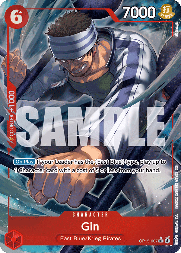 Gin (Alternate Art) One Piece card (OP15-007, Adventure on Kami's Island)