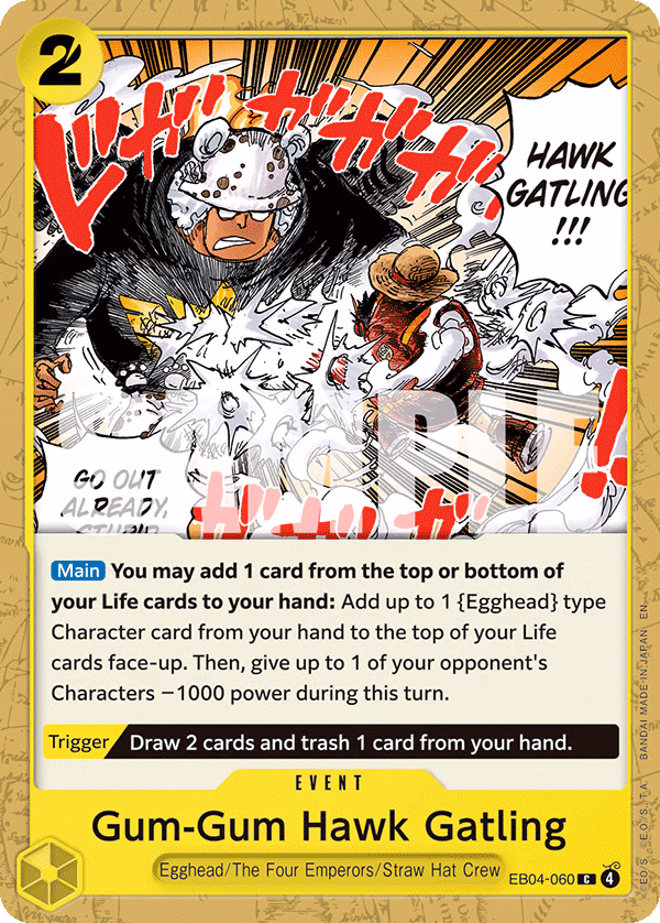 Gum-Gum Hawk Gatling One Piece card (EB04-060, Adventure on Kami's Island)