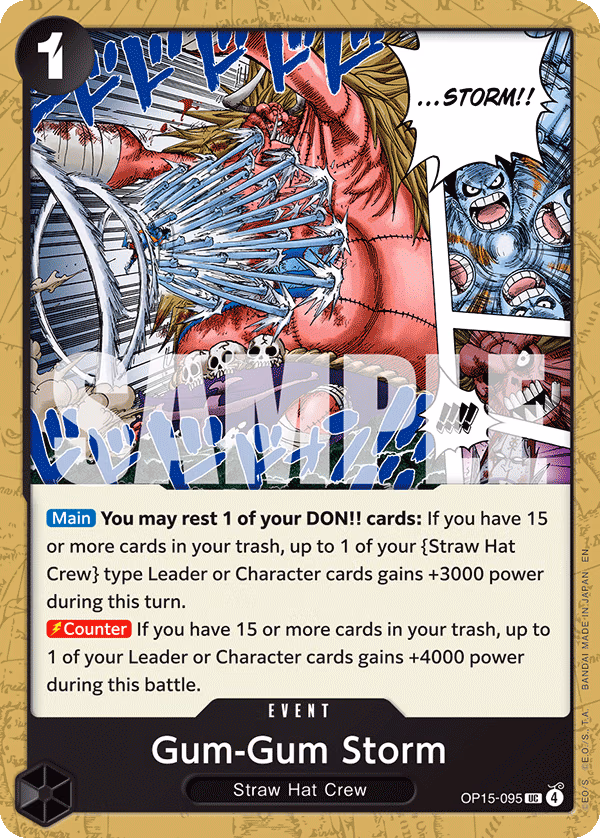 Gum-Gum Storm One Piece card (OP15-095, Adventure on Kami's Island)