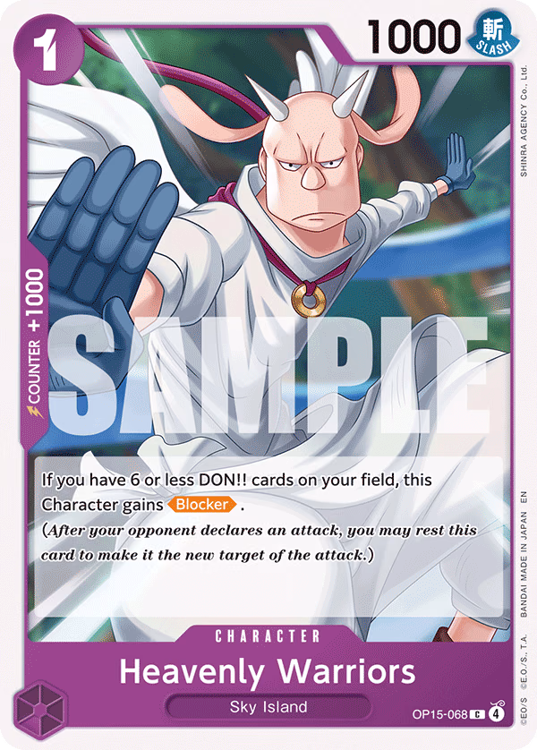 Heavenly Warriors One Piece card (OP15-068, Adventure on Kami's Island)