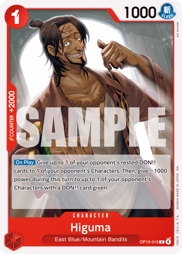 Higuma One Piece card (OP15-015, Adventure on Kami's Island)