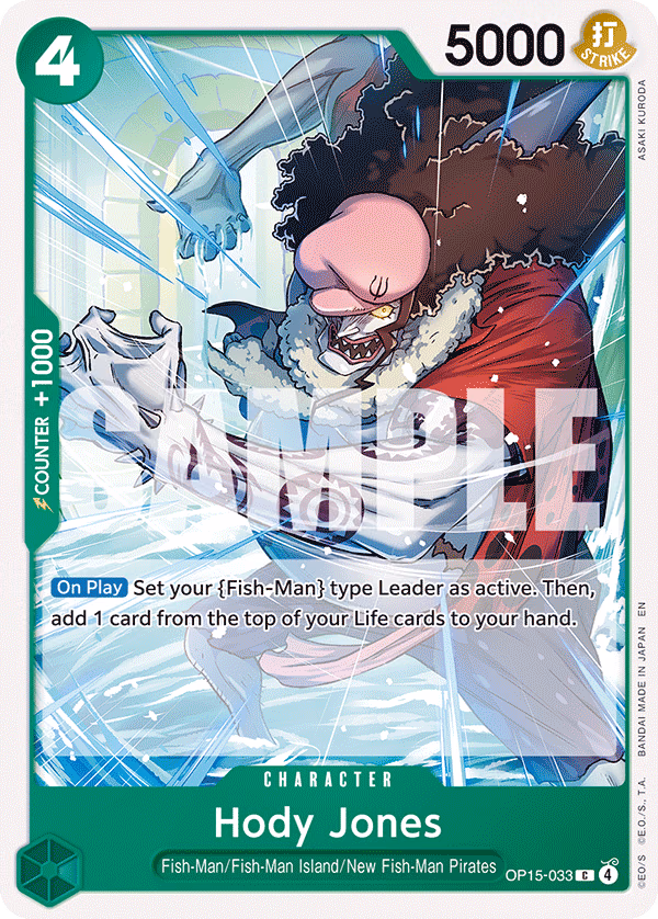 Hody Jones One Piece card (OP15-033, Adventure on Kami's Island)