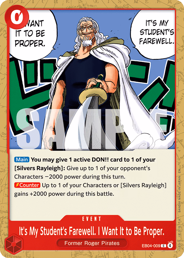 It's My Student's Farewell. I Want It to Be Proper. One Piece card (EB04-009, Adventure on Kami's Island)