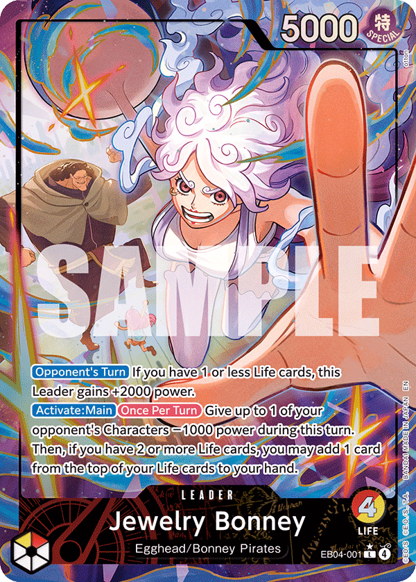 Jewelry Bonney (Alternate Art) One Piece card (EB04-001, Adventure on Kami's Island)