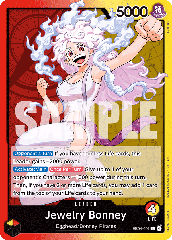 Jewelry Bonney One Piece card (EB04-001, Adventure on Kami's Island)