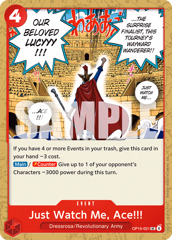 Just Watch Me, Ace!!! One Piece card (OP15-021, Adventure on Kami's Island)