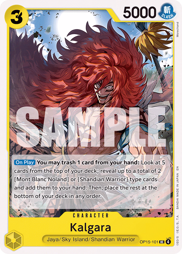 Kalgara One Piece card (OP15-101, Adventure on Kami's Island)