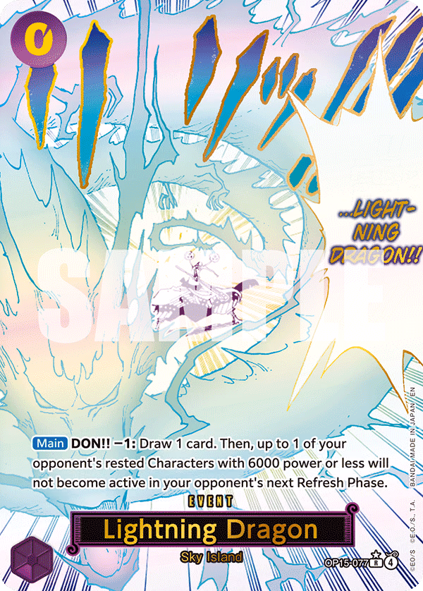 Lightning Dragon (Alternate Art) One Piece card (OP15-077, Adventure on Kami's Island)