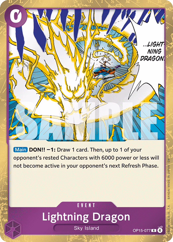 Lightning Dragon One Piece card (OP15-077, Adventure on Kami's Island)