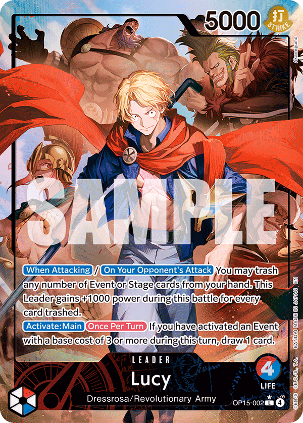Lucy (Alternate Art) One Piece card (OP15-002, Adventure on Kami's Island)