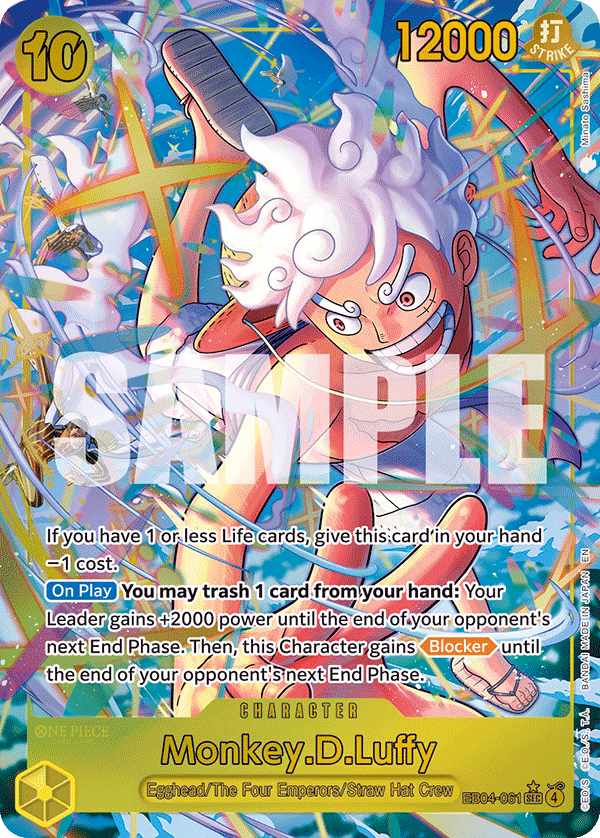 Monkey.D.Luffy (Alternate Art) One Piece card (EB04-061, Adventure on Kami's Island)
