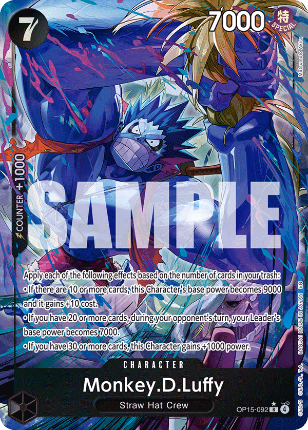 Monkey.D.Luffy (Alternate Art) One Piece card (OP15-092, Adventure on Kami's Island)