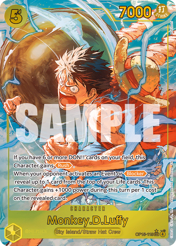 Monkey.D.Luffy (Alternate Art) One Piece card (OP15-119, Adventure on Kami's Island)