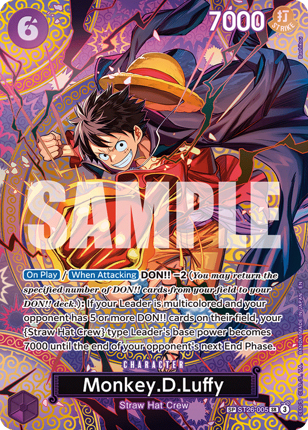 Monkey.D.Luffy (SP Card) One Piece card (ST26-005, Adventure on Kami's Island)