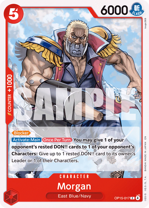 Morgan One Piece card (OP15-017, Adventure on Kami's Island)