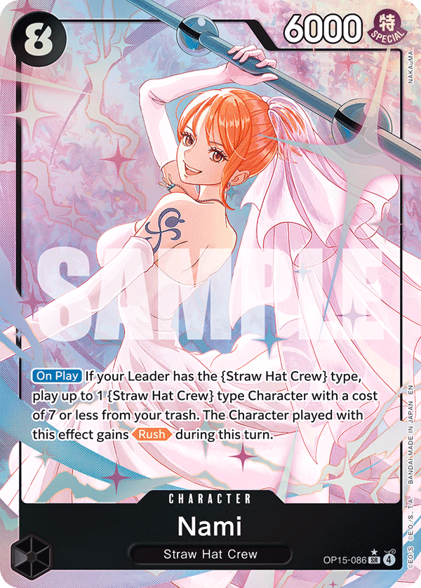 Nami (Alternate Art) One Piece card (OP15-086, Adventure on Kami's Island)