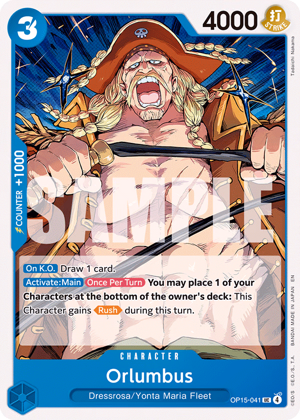Orlumbus One Piece card (OP15-041, Adventure on Kami's Island)