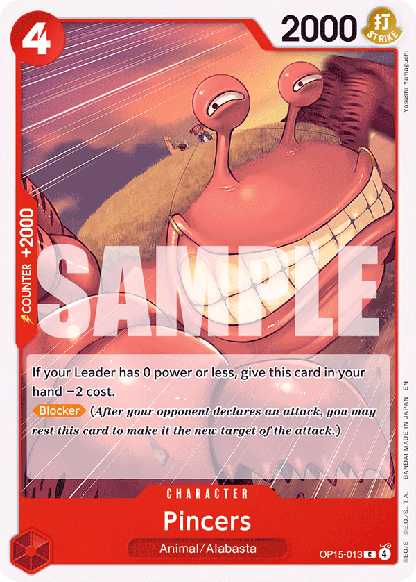 Pincers One Piece card (OP15-013, Adventure on Kami's Island)