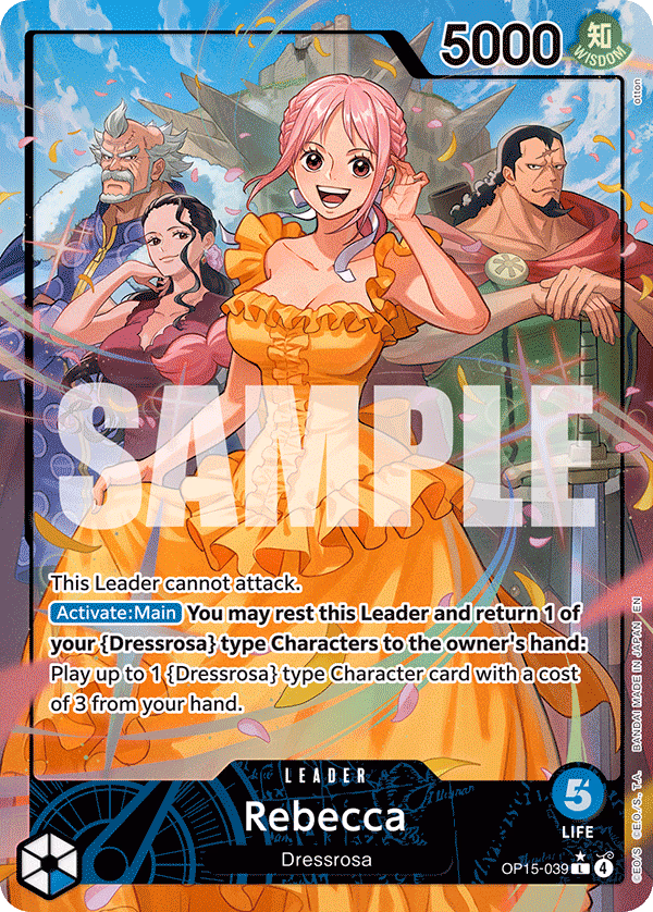 Rebecca (Alternate Art) One Piece card (OP15-039, Adventure on Kami's Island)