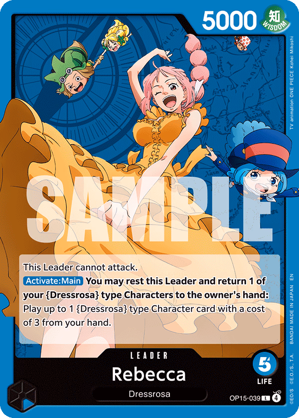Rebecca One Piece card (OP15-039, Adventure on Kami's Island)