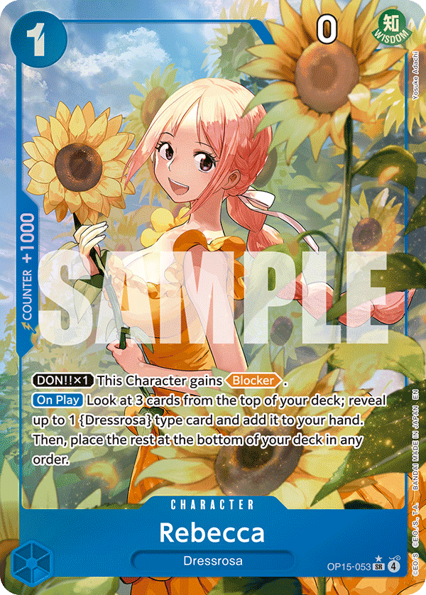Rebecca (Alternate Art) One Piece card (OP15-053, Adventure on Kami's Island)
