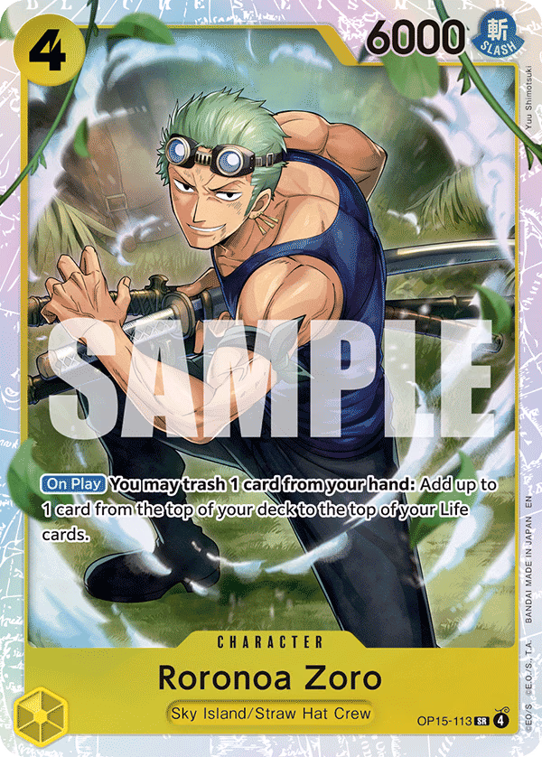 Roronoa Zoro One Piece card (OP15-113, Adventure on Kami's Island)
