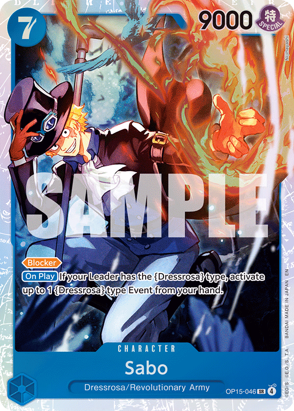 Sabo One Piece card (OP15-046, Adventure on Kami's Island)