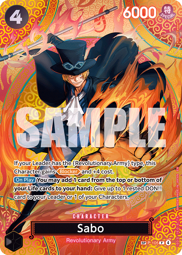 Sabo (SP Card) One Piece card (P-105, Adventure on Kami's Island)