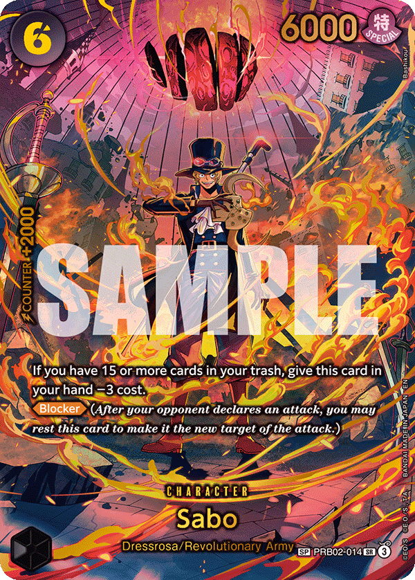 Sabo (SP Card) One Piece card (PRB02-014, Adventure on Kami's Island)