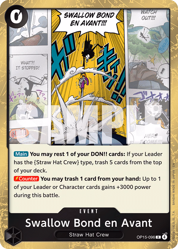 Swallow Bond en Avant One Piece card (OP15-096, Adventure on Kami's Island)