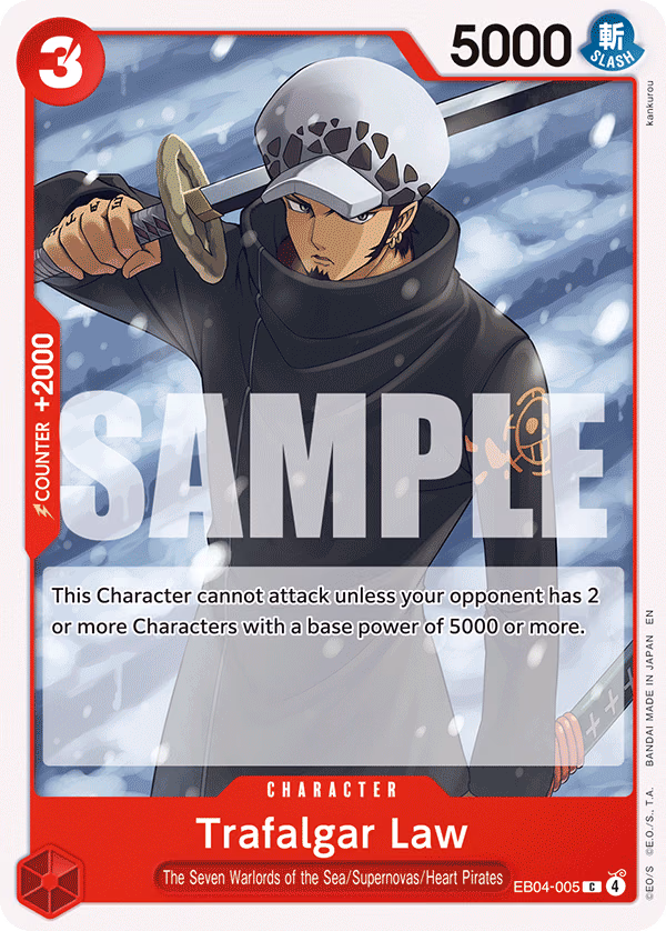 Trafalgar Law One Piece card (EB04-005, Adventure on Kami's Island)