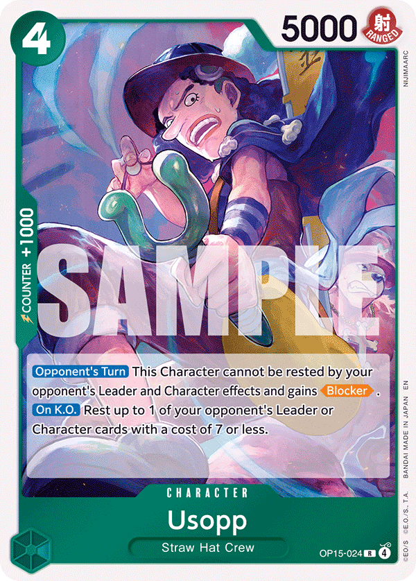 Usopp One Piece card (OP15-024, Adventure on Kami's Island)