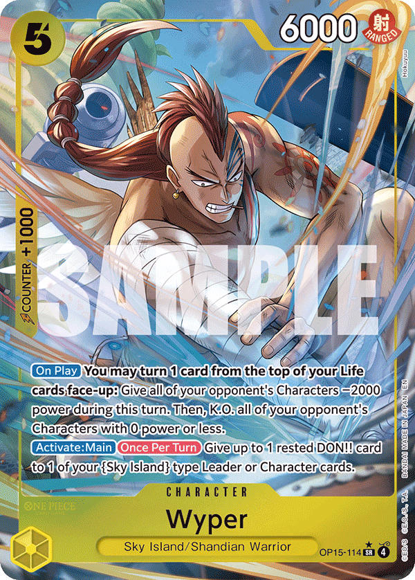 Wyper (Alternate Art) One Piece card (OP15-114, Adventure on Kami's Island)