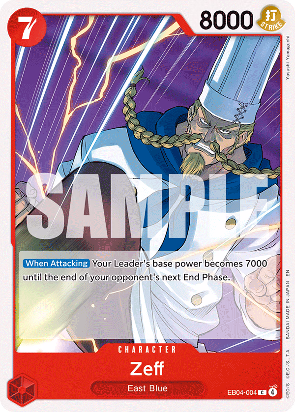 Zeff One Piece card (EB04-004, Adventure on Kami's Island)