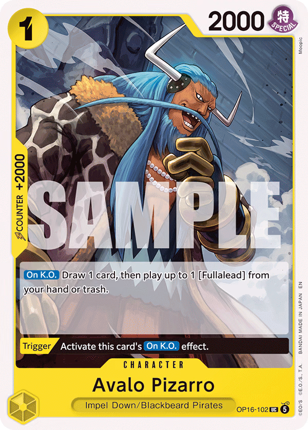 Avalo Pizarro One Piece card (OP16-102, The Time of Battle)
