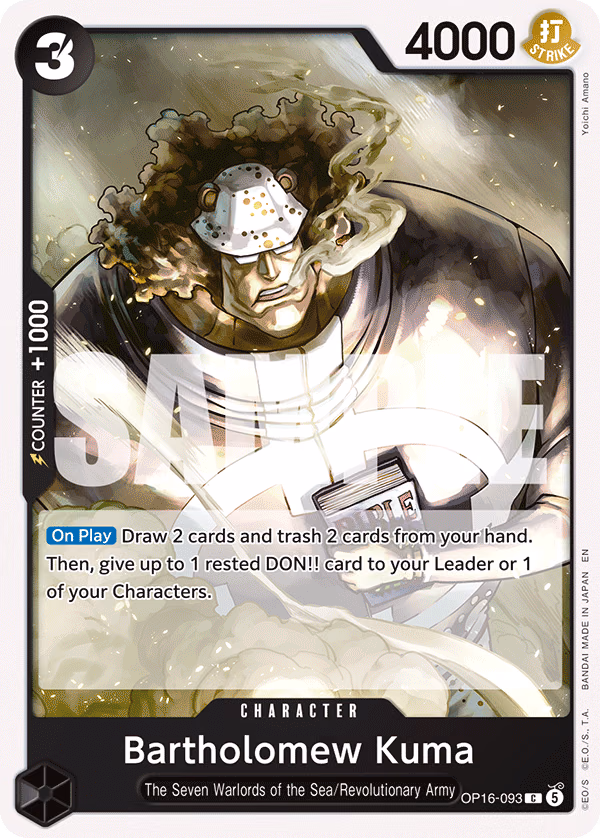 Bartholomew Kuma One Piece card (OP16-093, The Time of Battle)