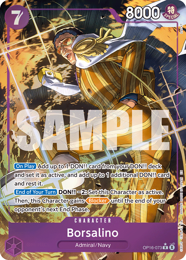 Borsalino (Alternate Art) One Piece card (OP16-073, The Time of Battle)