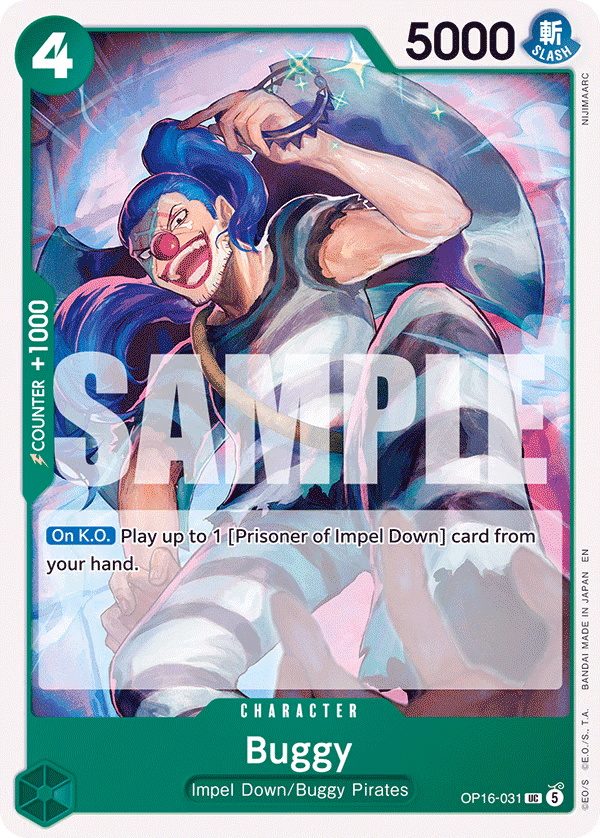 Buggy One Piece card (OP16-031, The Time of Battle)