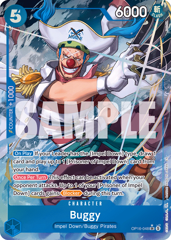 Buggy (Alternate Art) One Piece card (OP16-048, The Time of Battle)